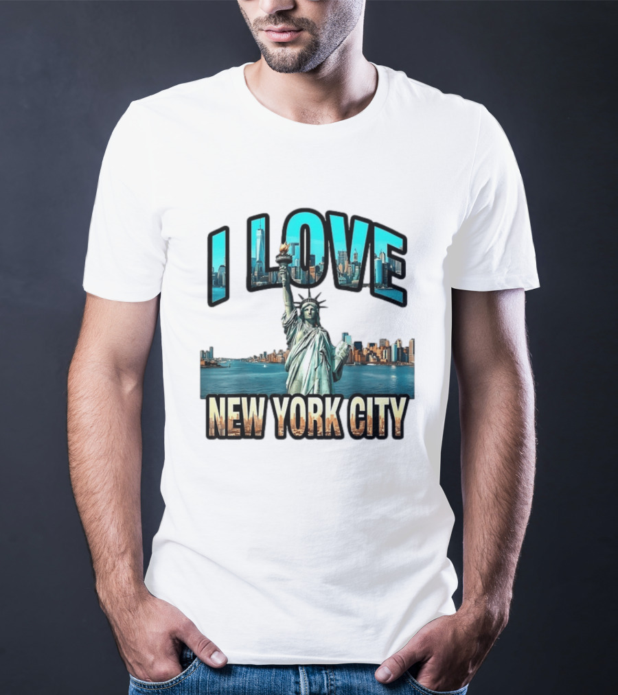 I Love New York City Statue Of Liberty Skyline T-Shirt