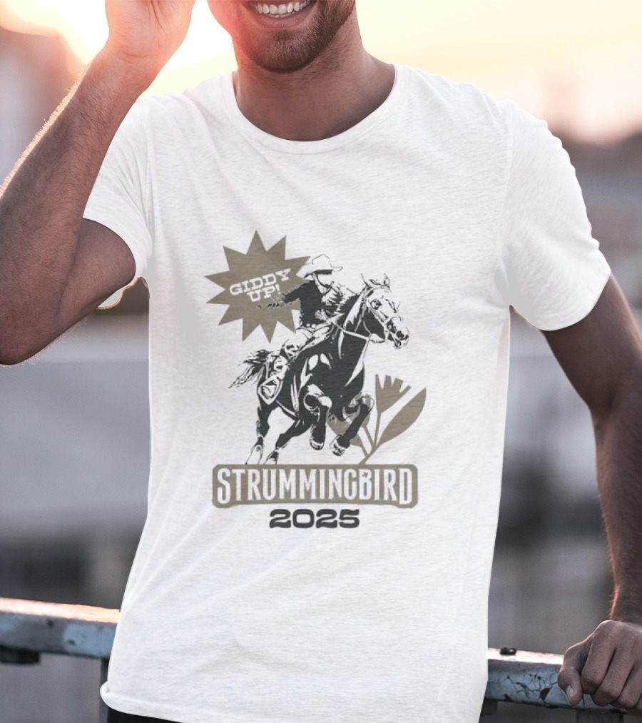 Strummingbird 2025 Giddy Up Cowboy Western Horse Rider Adventure T-Shirt