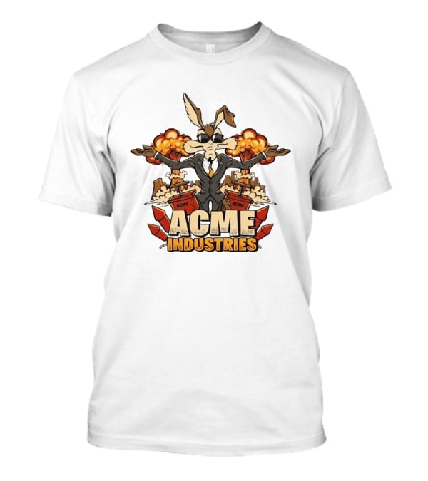 Wile E Coyote Acme Industries Suit Explosions T-Shirt