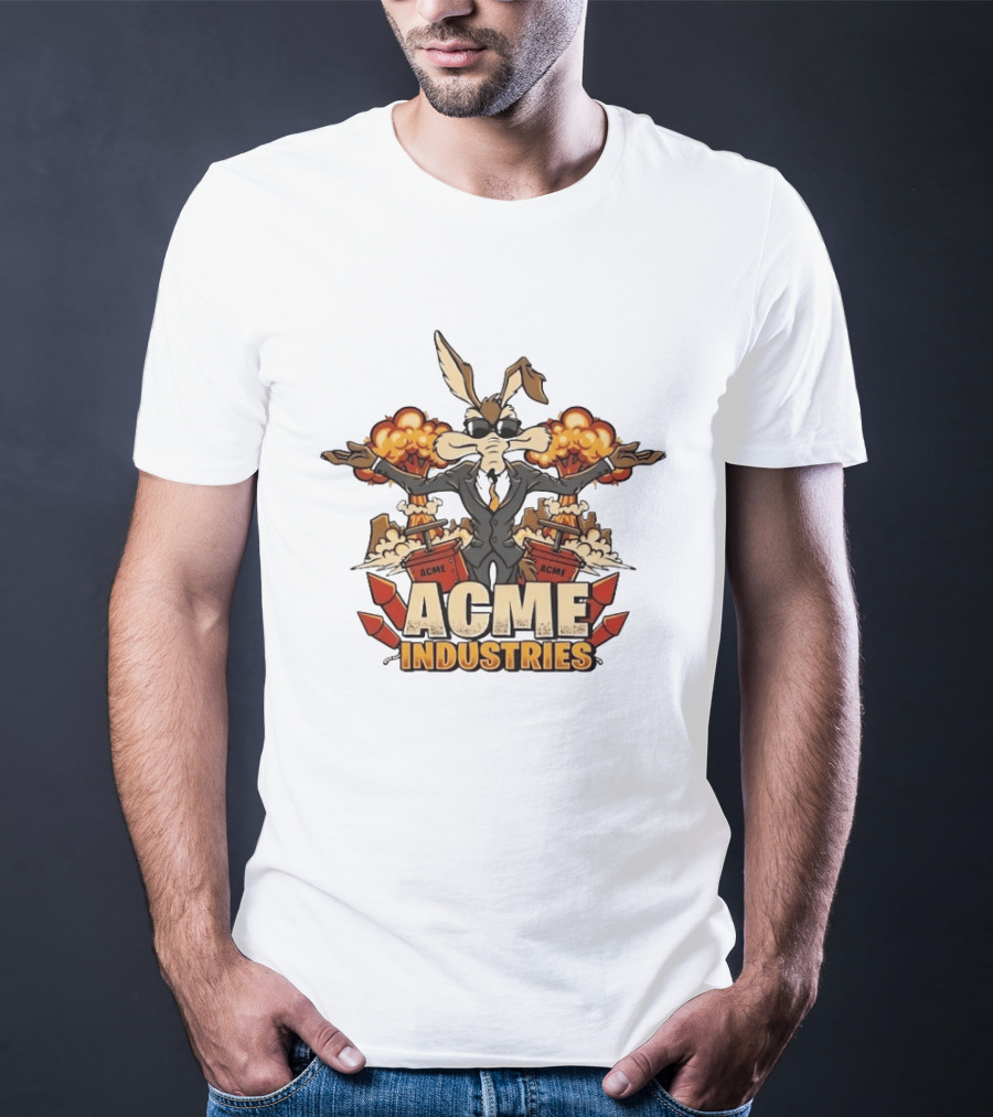 Wile E Coyote Acme Industries Suit Explosions T-Shirt