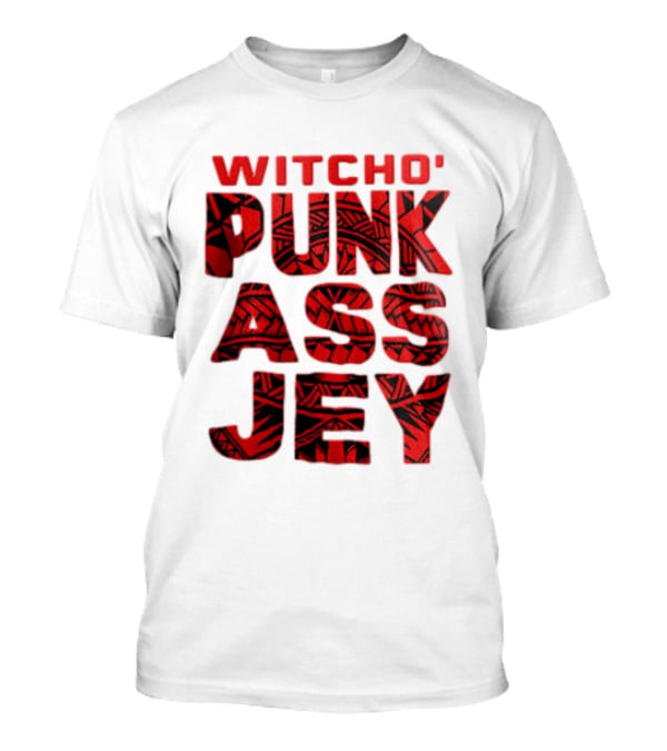 Witcho Punk ASS JEY Red And Black Tribal Patterned Block T-Shirt