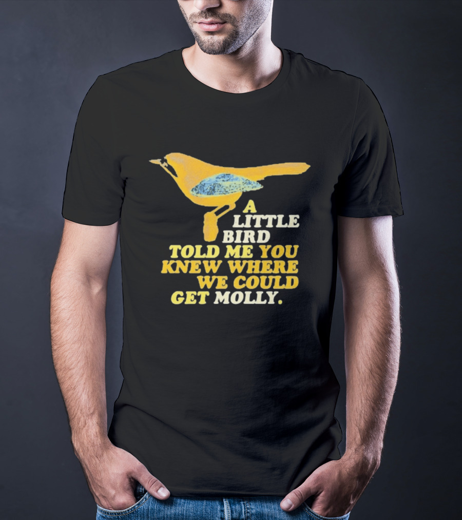 A Little Bird Told Me You Knew Where We Could Get Molly Text With Cartoon Bird T-Shirt