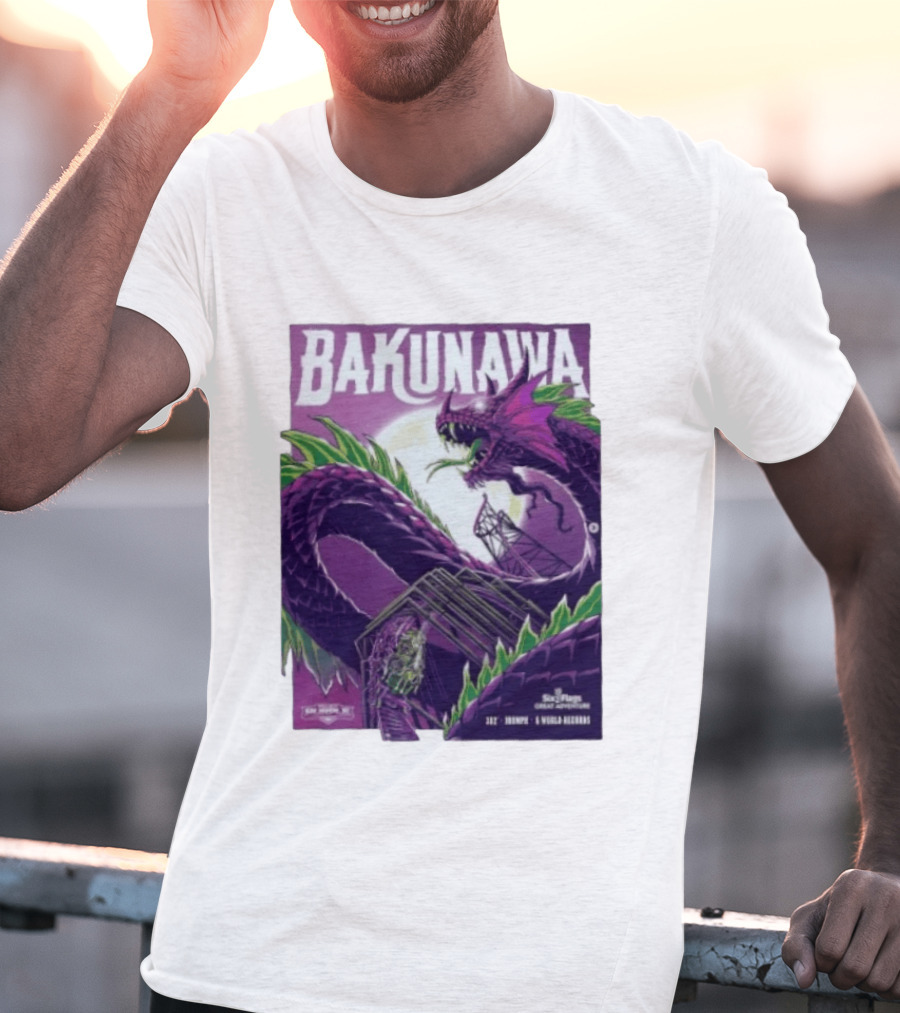 Bakunawa Project Purple Six Flags Great Adventure Roller 32 Stories 100 MPH 6 World Records T-Shirt