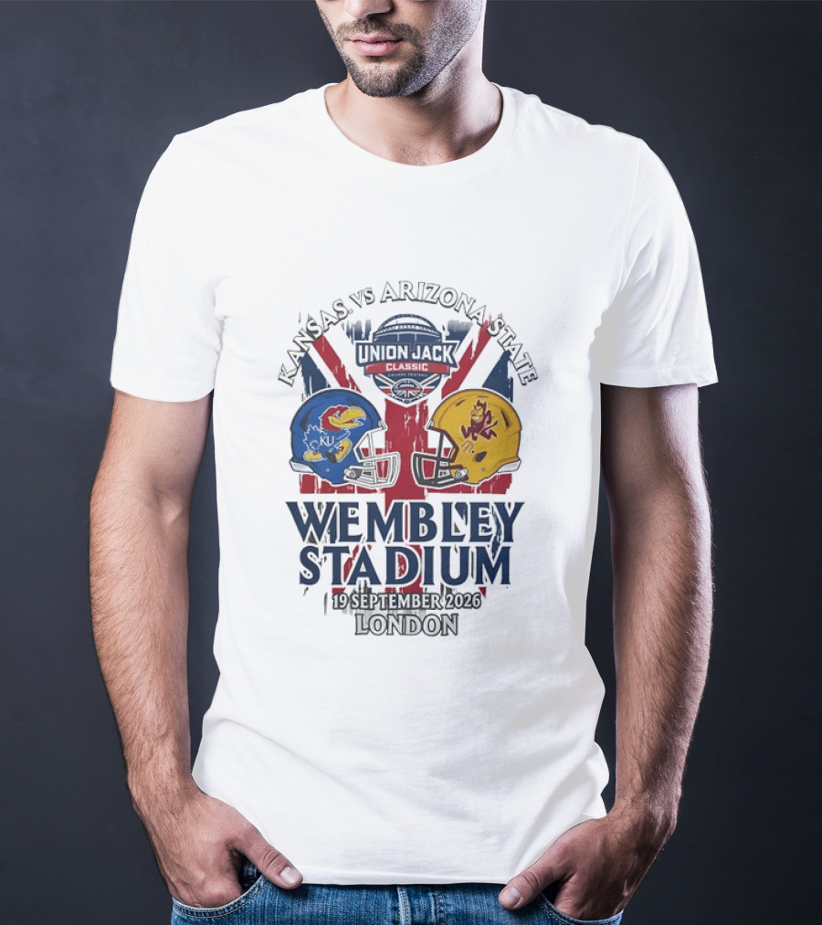 Kansas Vs Arizona State Union Jack Classic Wembley Stadium 19 September 2026 London T-Shirt