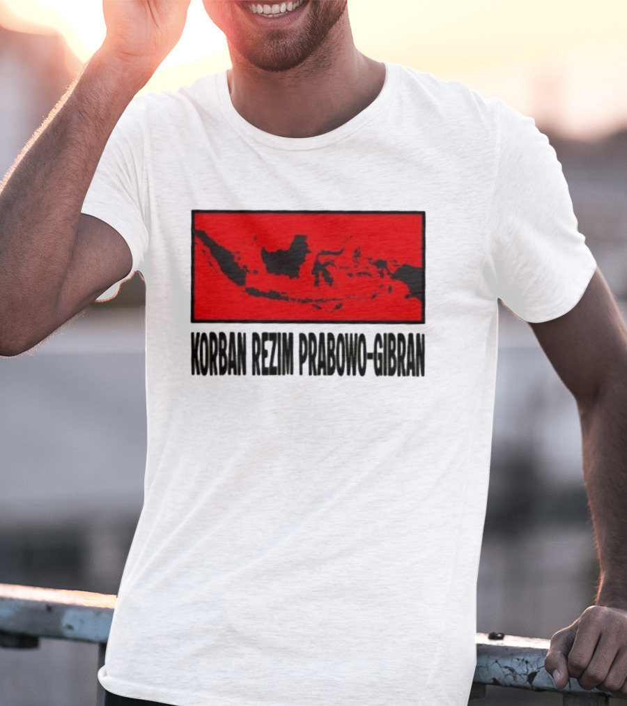 Korban Rezim Prabowo Gibran Subianto Indonesia Map T-Shirt