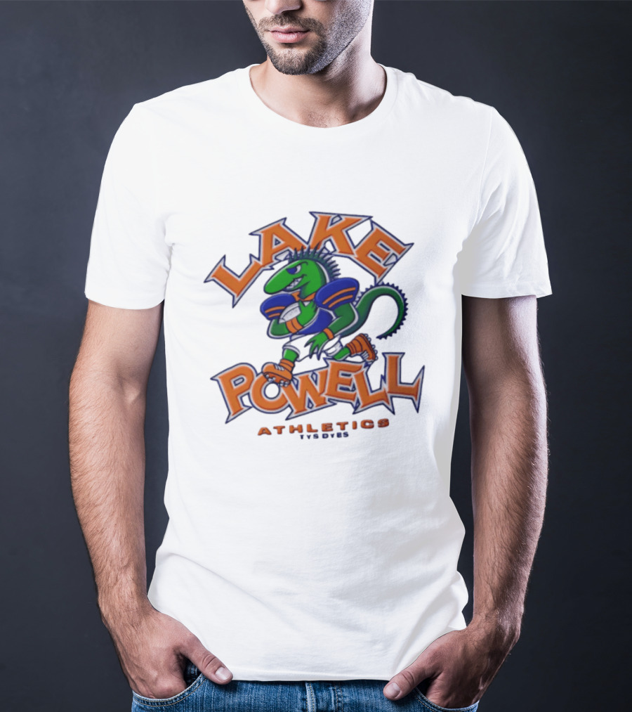 Lake Powell Athletics Tys Dyes Green Lizard Running Football T-Shirt