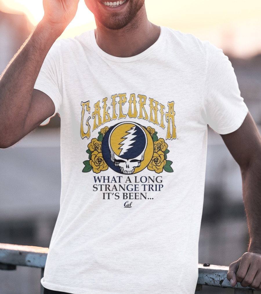California Grateful Dead Steal Your Face Roses What A Long Strange Trip It's Been T-Shirt