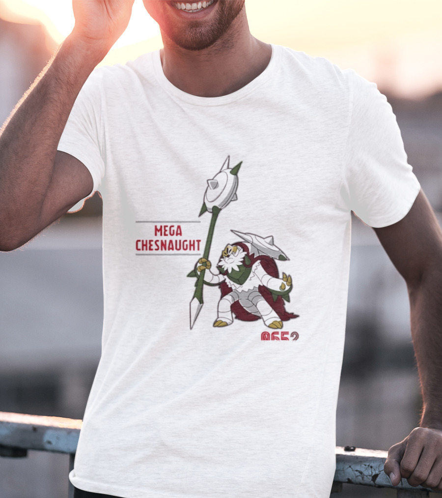 Mega Chesnaught 0652 Pokemon Pokedex Gaming Axe Warrior T-Shirt