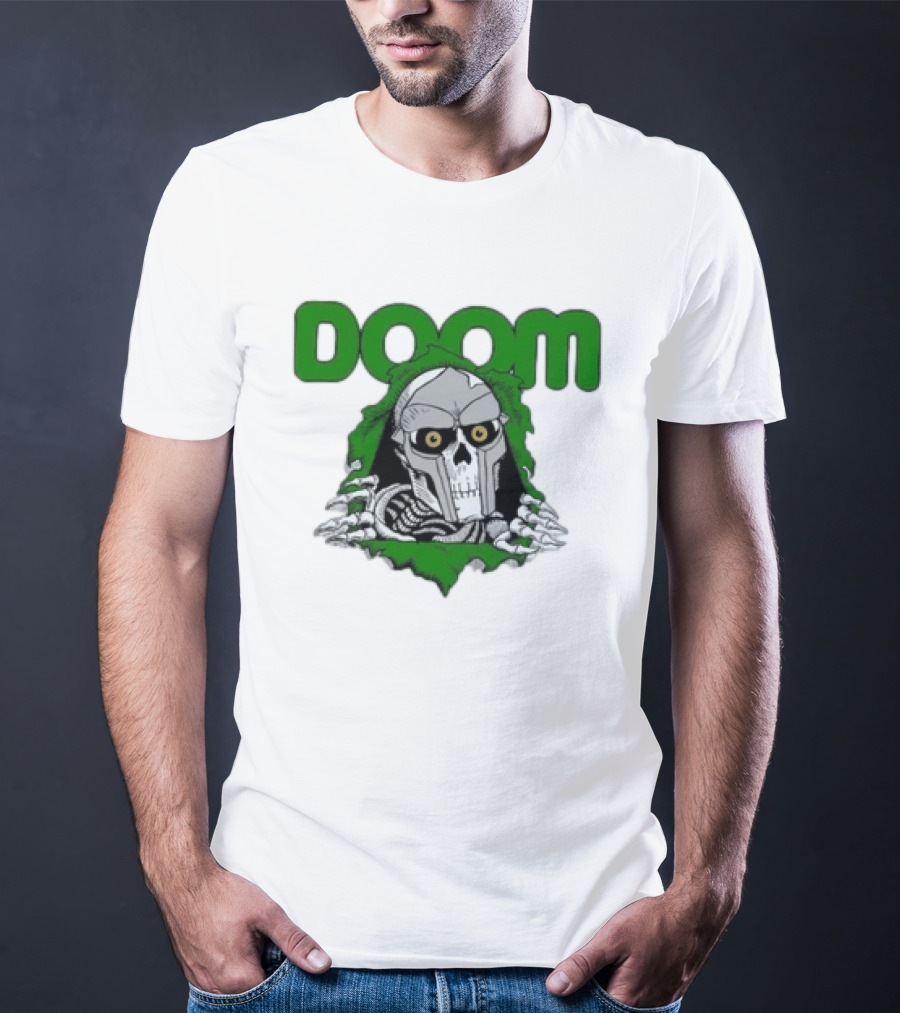 Doom Metal Face Skeleton Mask Hip Hop T-Shirt