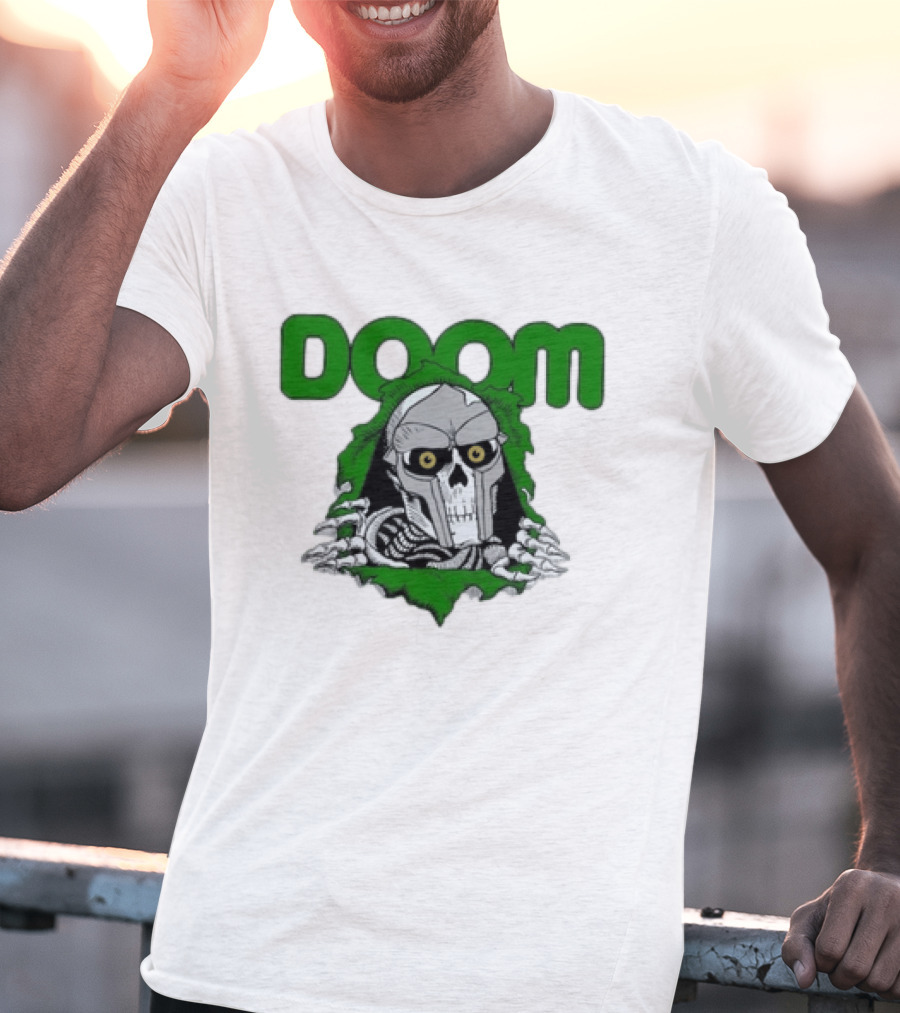 Doom Metal Face Skeleton Mask Hip Hop T-Shirt