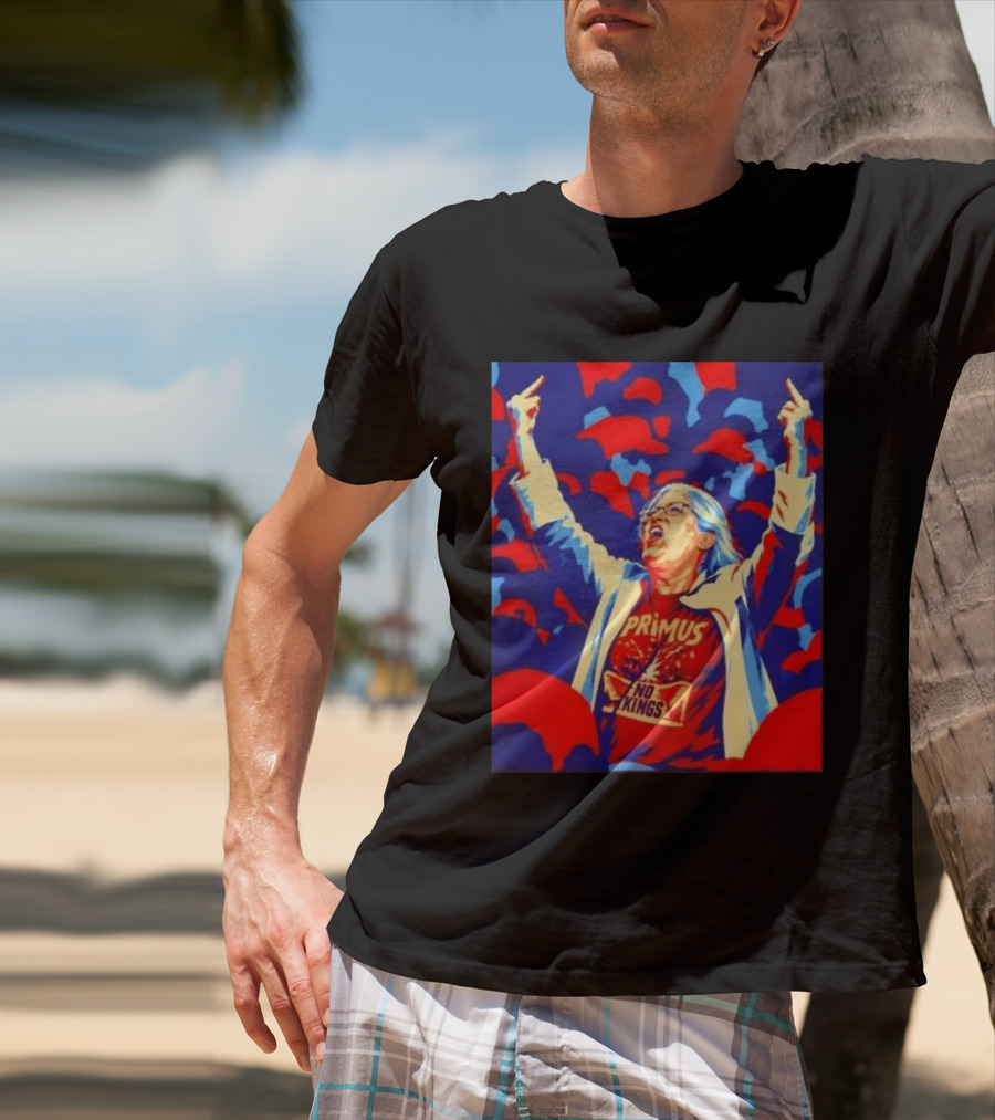 Primus No Kings Les Claypool Protest Art Blue Red T-Shirt