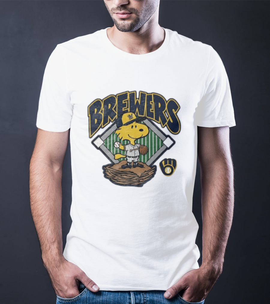 Brewers Snoopy Baseball Milwaukee Win Our Way T-Shirt