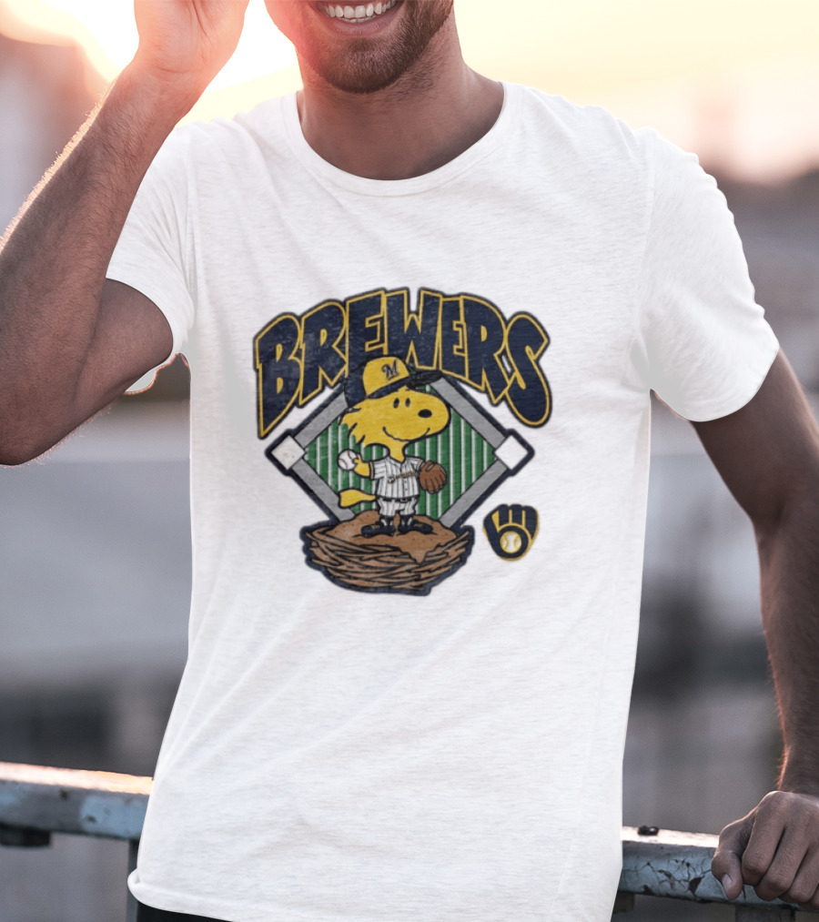 Brewers Snoopy Baseball Milwaukee Win Our Way T-Shirt
