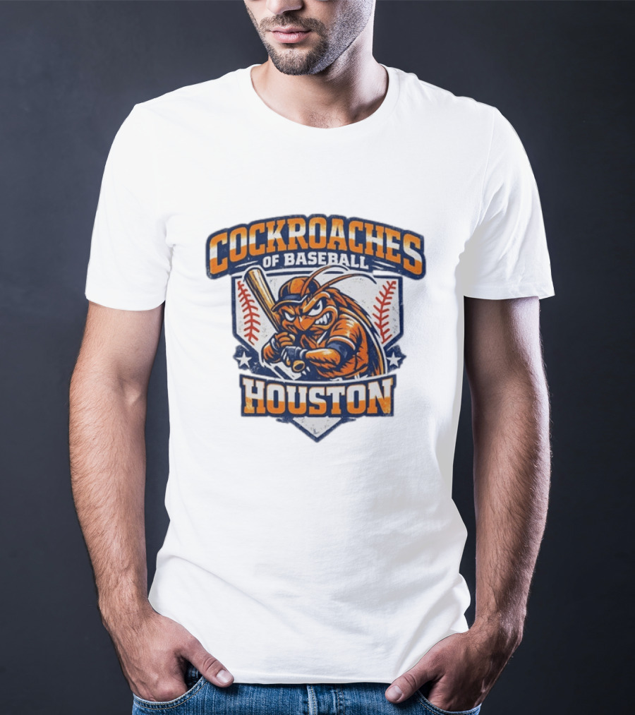 Cockroaches Of Baseball Houston Batting Mascot Baseball T-Shirt
