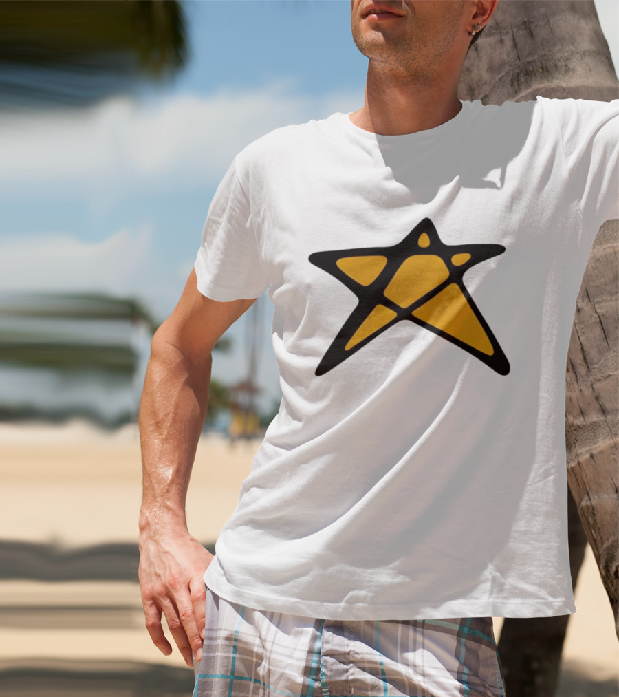 Orange Star Shape Unique Abstract T-Shirt