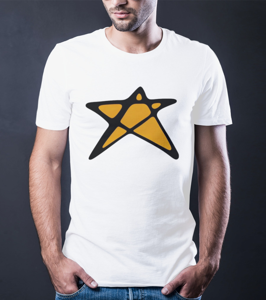 Orange Star Shape Unique Abstract T-Shirt