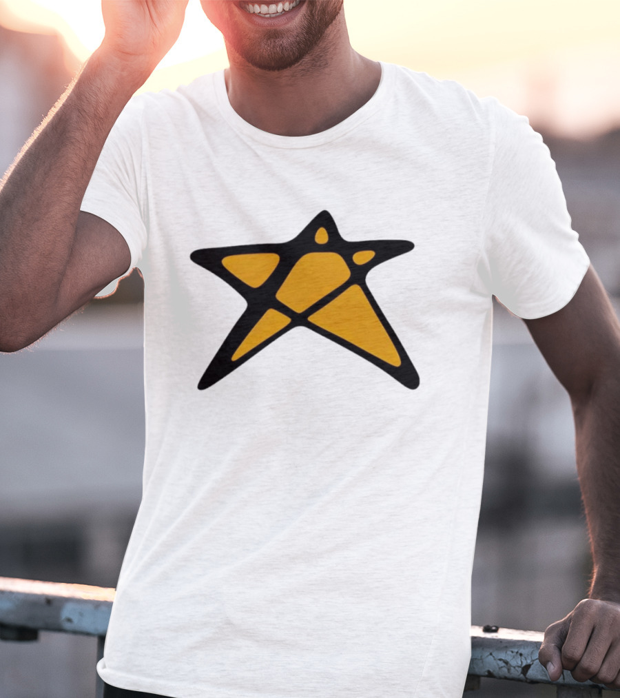 Orange Star Shape Unique Abstract T-Shirt