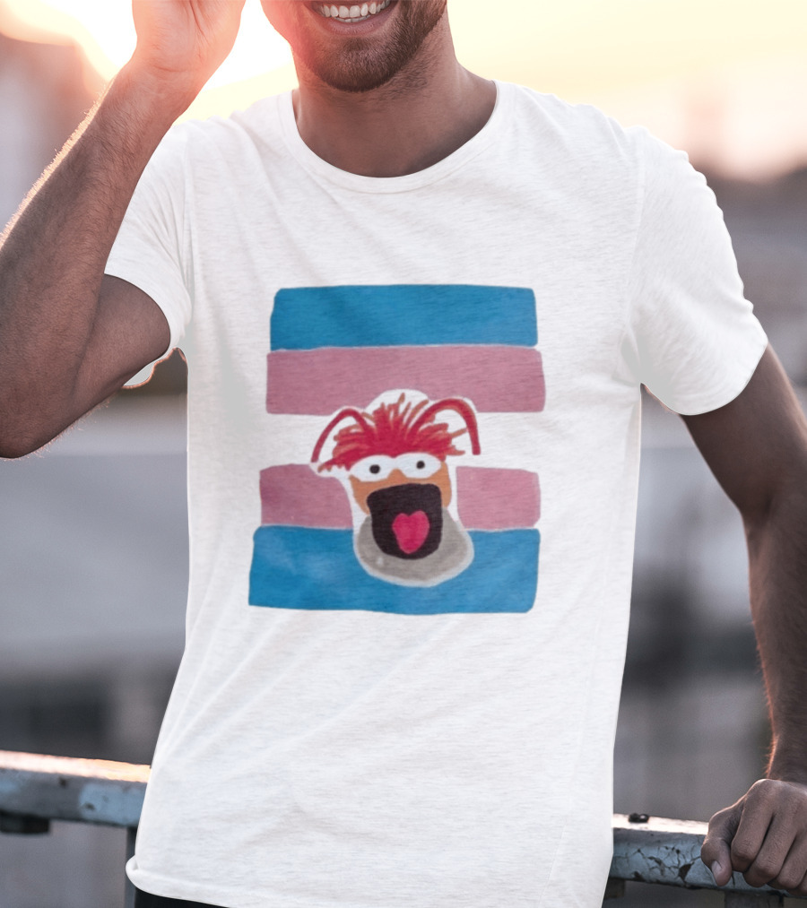 Pepe The King Prawn Muppets Transgender Pride Trans Flag T-Shirt