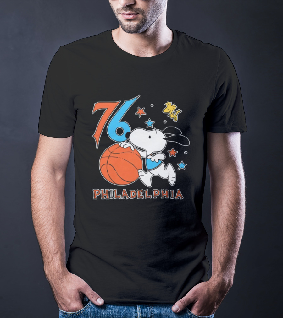 76 Philadelphia Snoopy Basketball Peanuts T-Shirt
