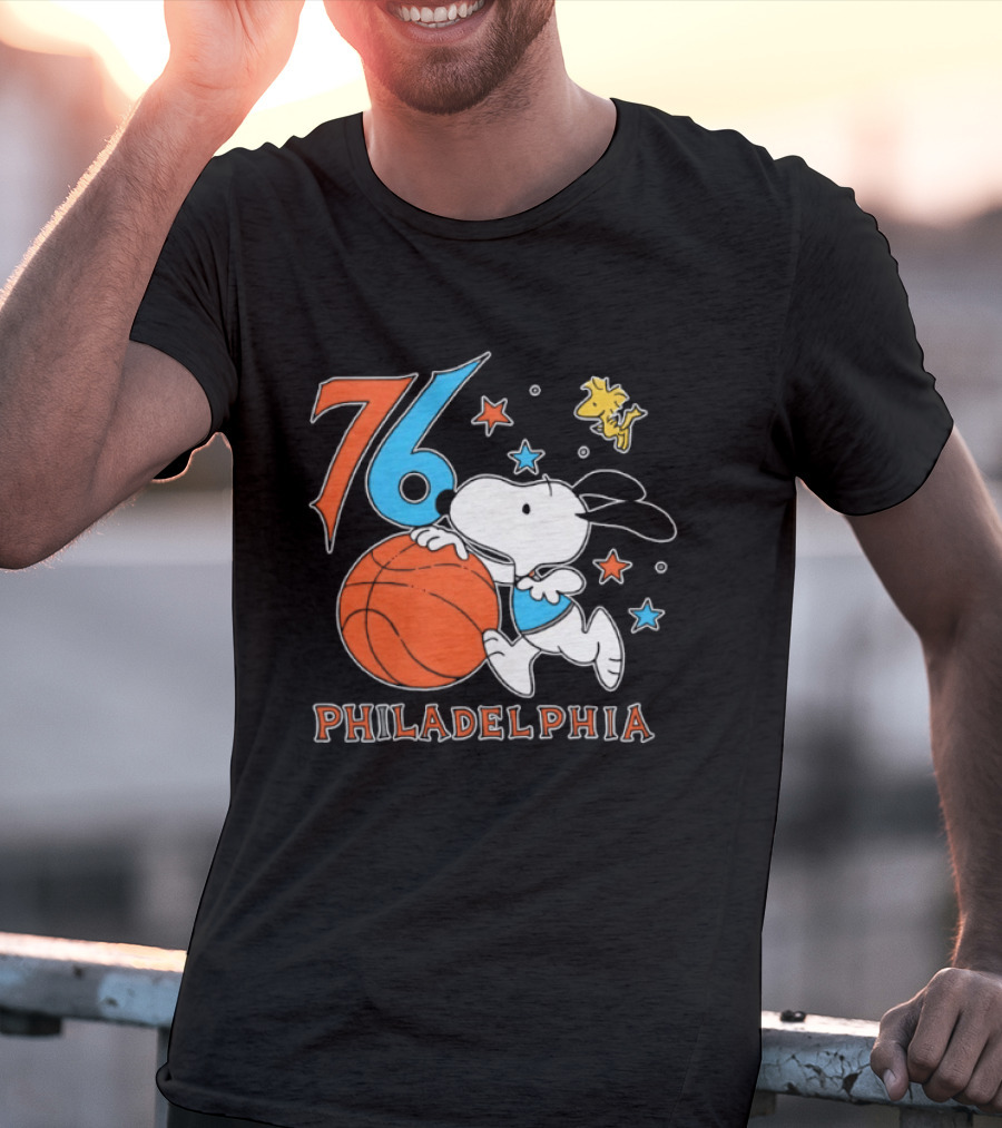 76 Philadelphia Snoopy Basketball Peanuts T-Shirt