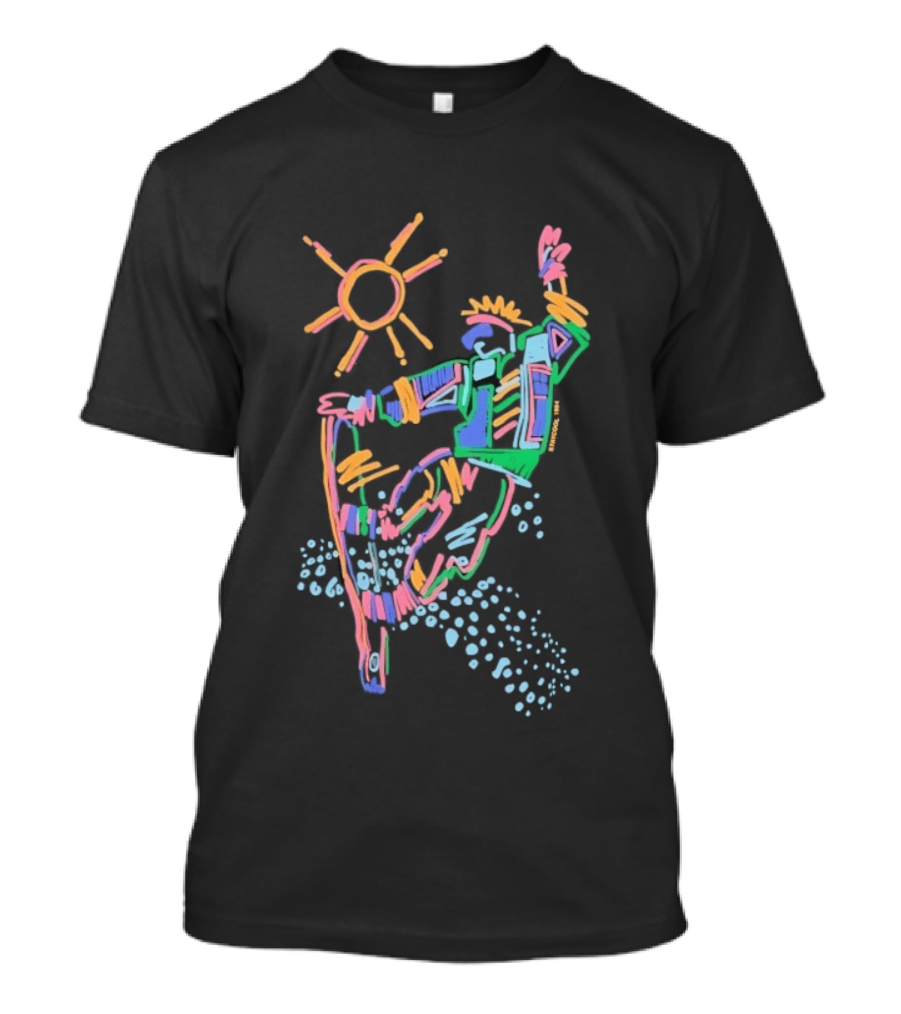 Staycool 1984 Neon Skater 1980s Skateboarding T-Shirt