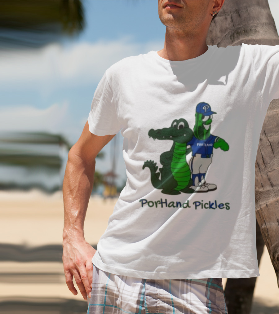 Portland Pickles And Gator Baseball Team Mascots T-Shirt