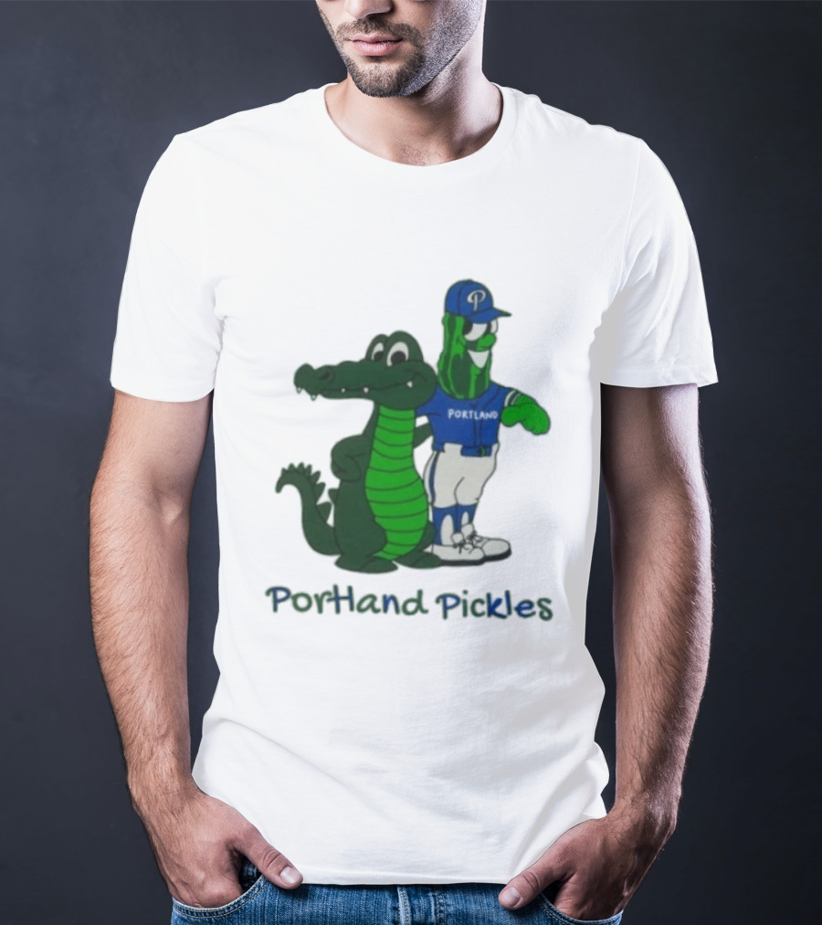Portland Pickles And Gator Baseball Team Mascots T-Shirt