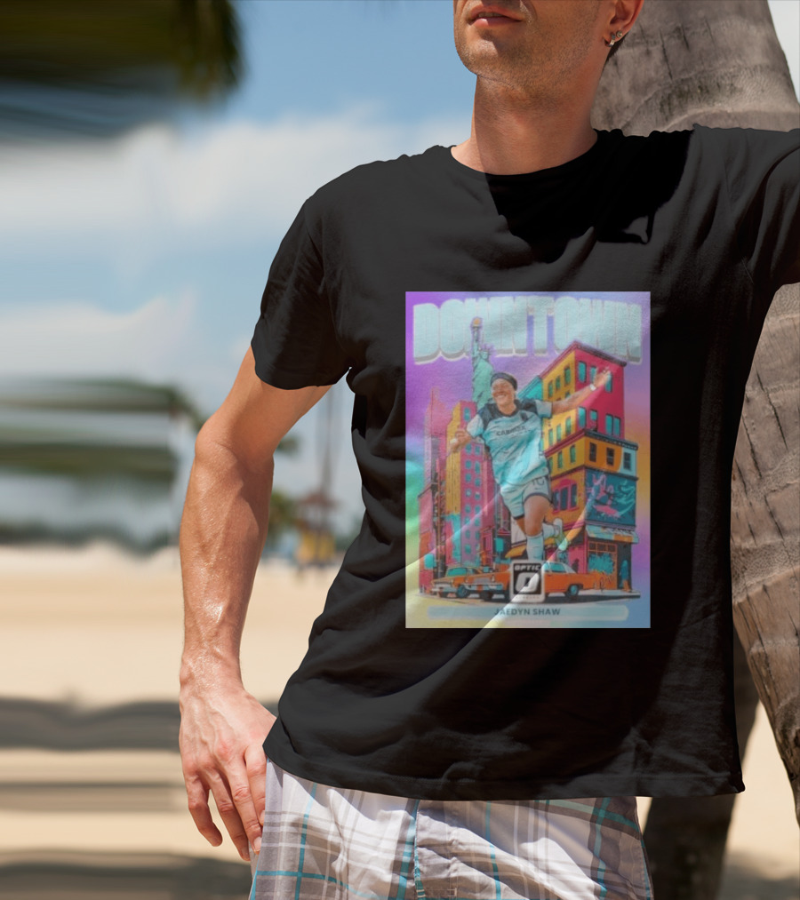Downtown Jaedyn Shaw Optic Donruss Card Gotham FC Cityscape T-Shirt
