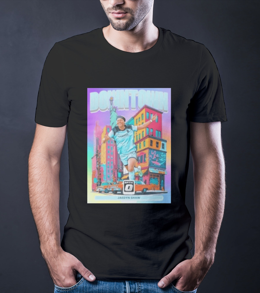 Downtown Jaedyn Shaw Optic Donruss Card Gotham FC Cityscape T-Shirt