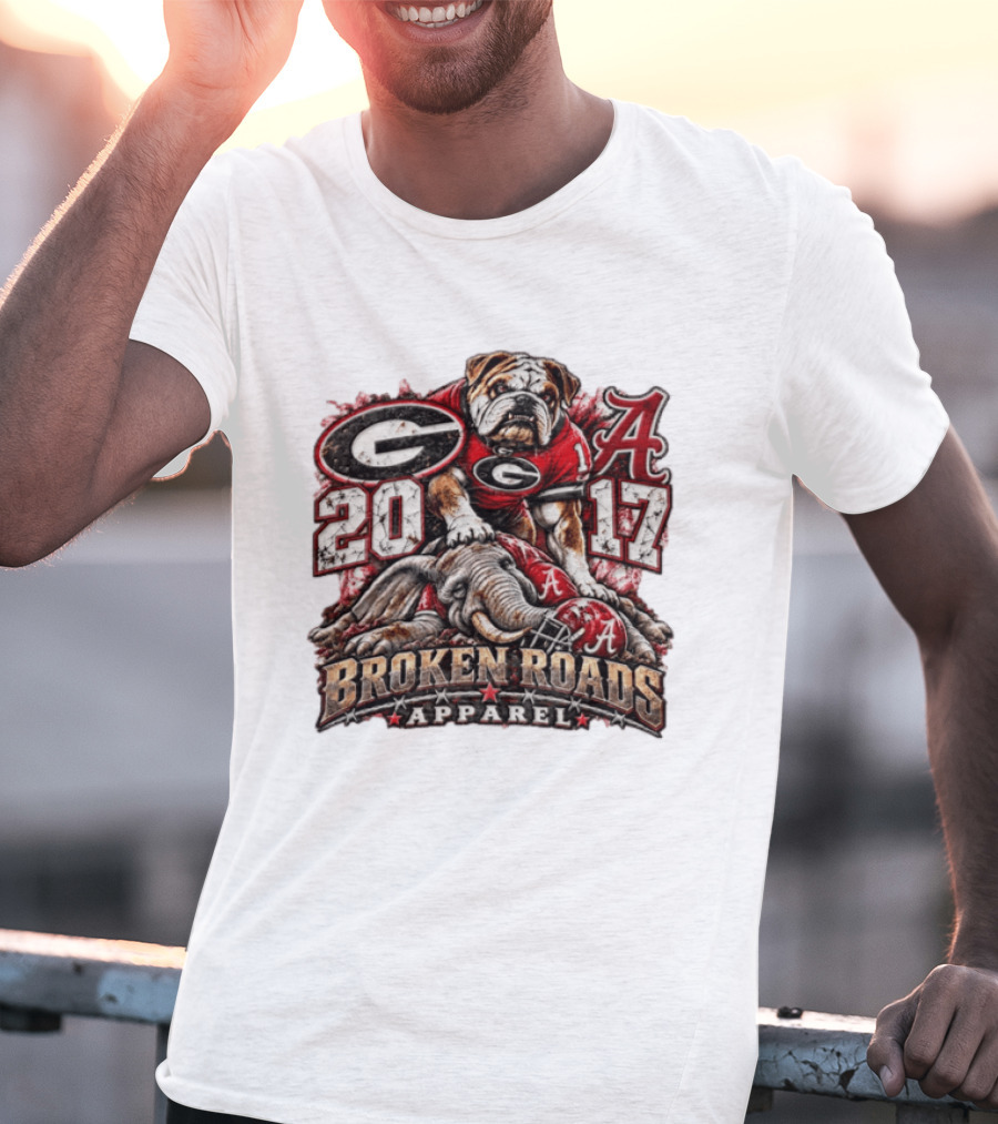 Georgia Bulldogs Vs Alabama 2017 Broken Roads Apparel Vintage Rivalry T-Shirt