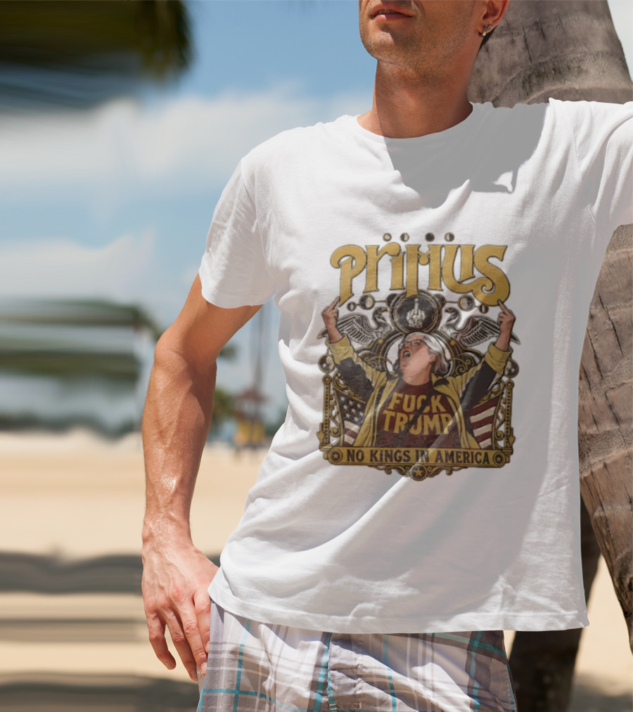 Primus No Kings In America Middle Finger Aunt Sue T-Shirt