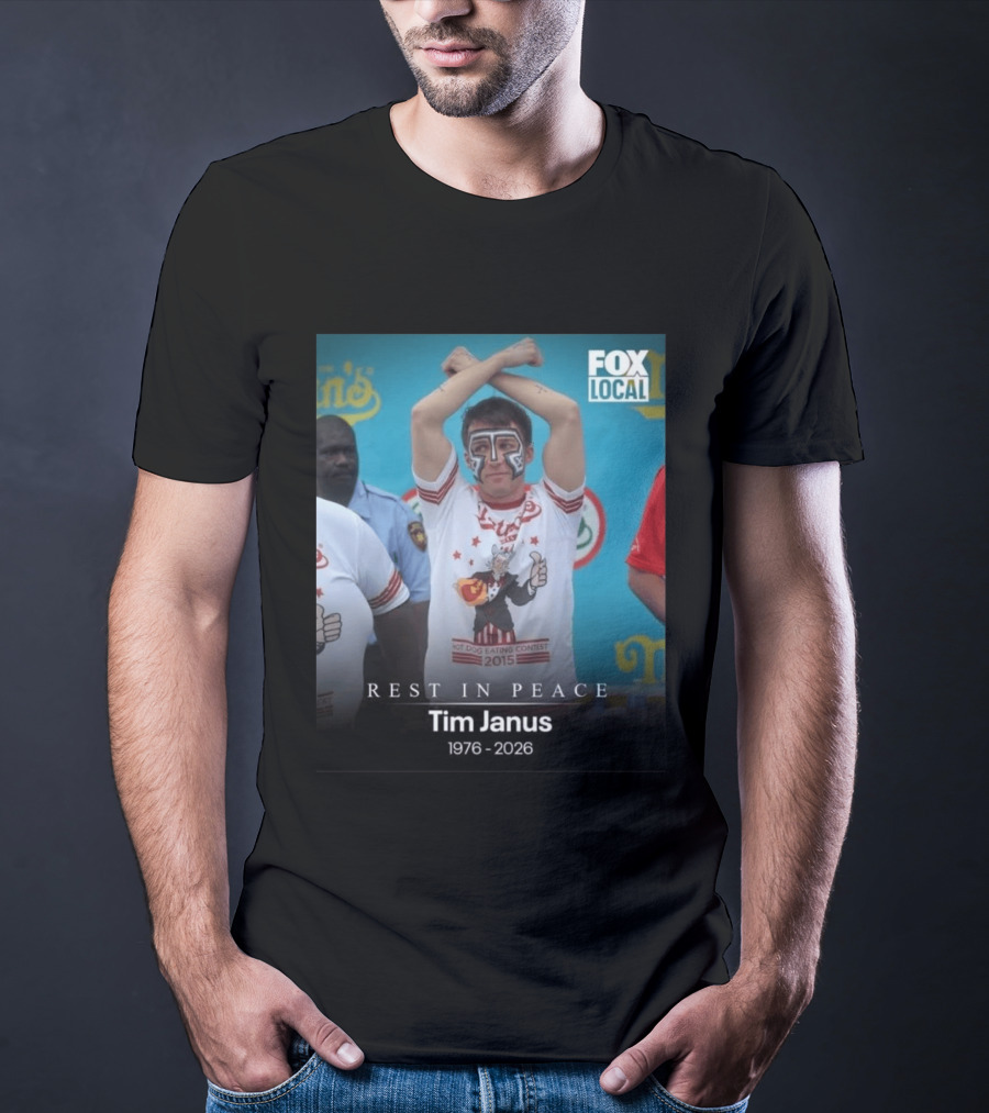 Rest In Peace Tim Janus Fox Local Hot Dog Eating Contest 2015 T-Shirt