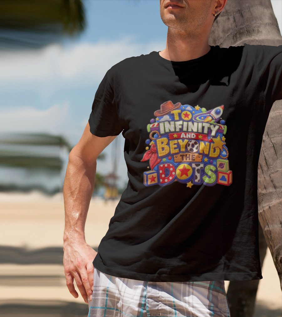 Toy Story To Infinity And Beyond Cowboy Hat Rocket Blocks Stars T-Shirt