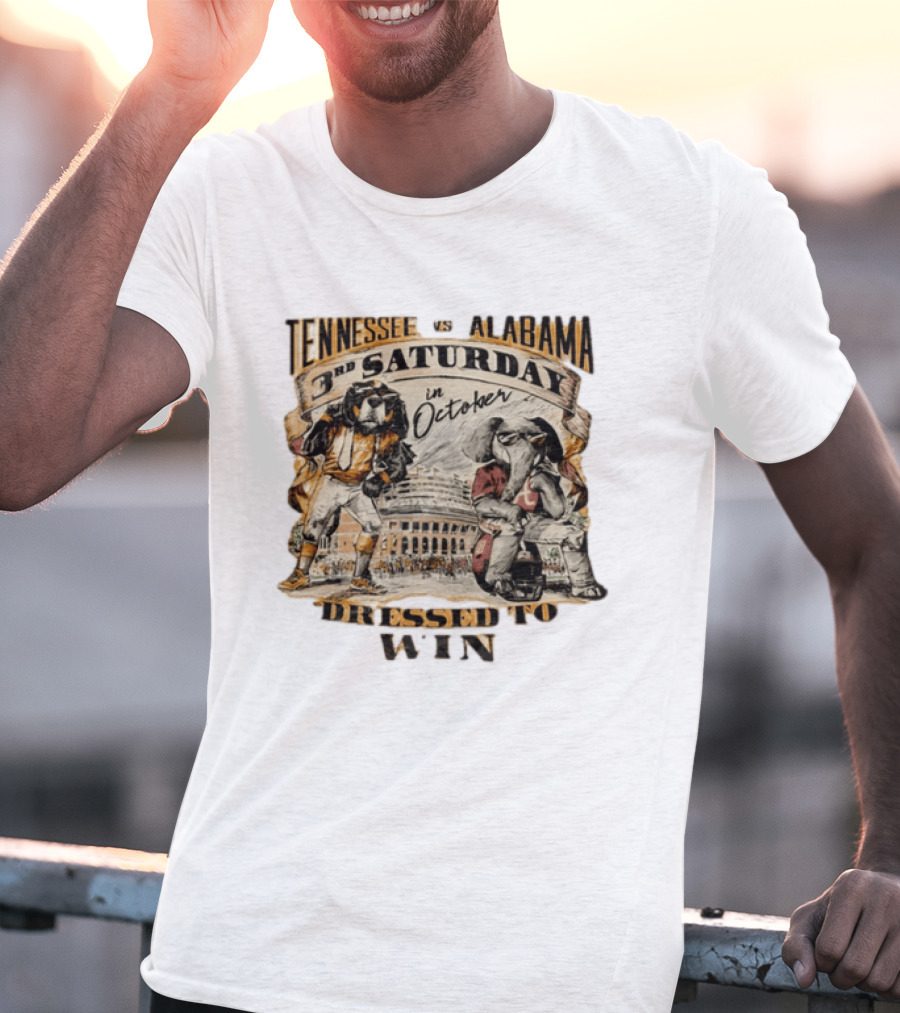 Tennessee Vs Alabama Third Saturday In October Mascots Dressed To Win T-Shirt