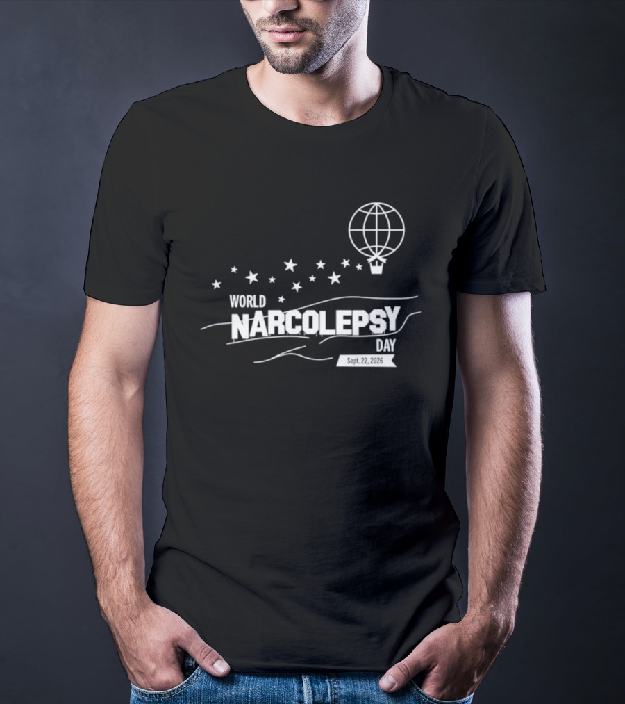 World Narcolepsy Day September 22 2026 Sleep Disorder Awareness Hot Air Balloon Stars T-Shirt