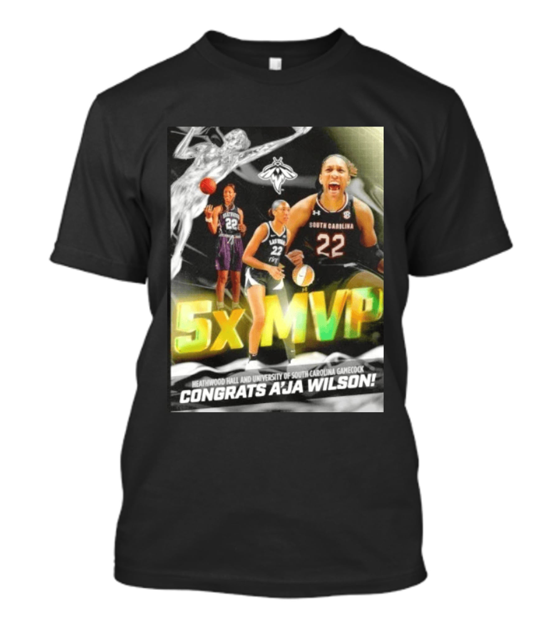 Heathwood Hall University Of South Carolina Gamecock 5x MVP Congrats A'ja Wilson T-Shirt