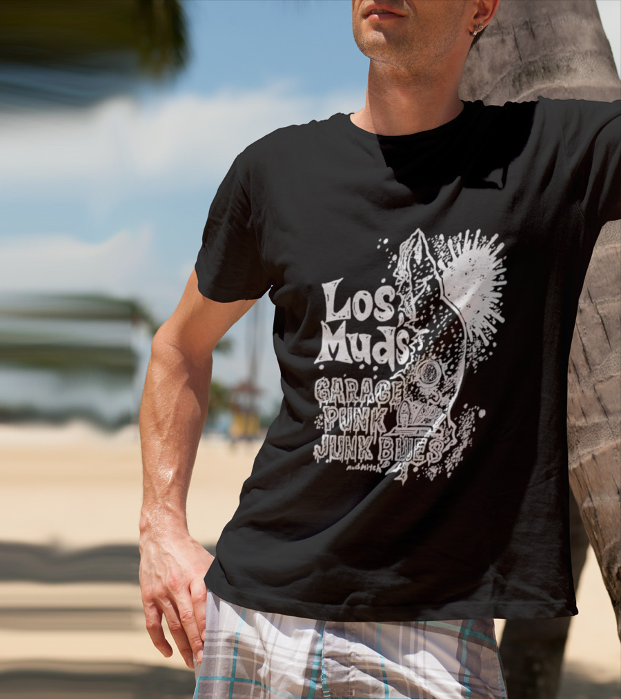 Los Muds Garage Punk Junk Blues Mudhitch Mohawk Sketch T-Shirt