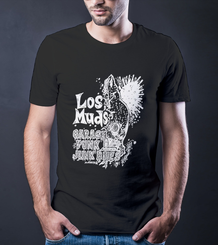 Los Muds Garage Punk Junk Blues Mudhitch Mohawk Sketch T-Shirt