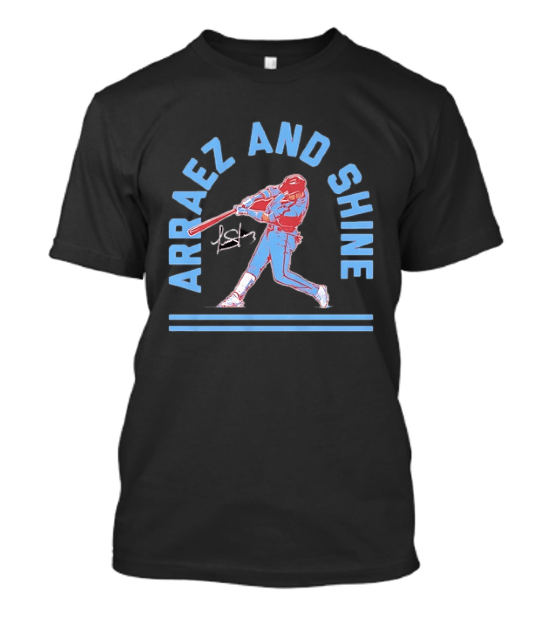 Arraez And Shine Baseball Player Silhouette With Signature T-Shirt