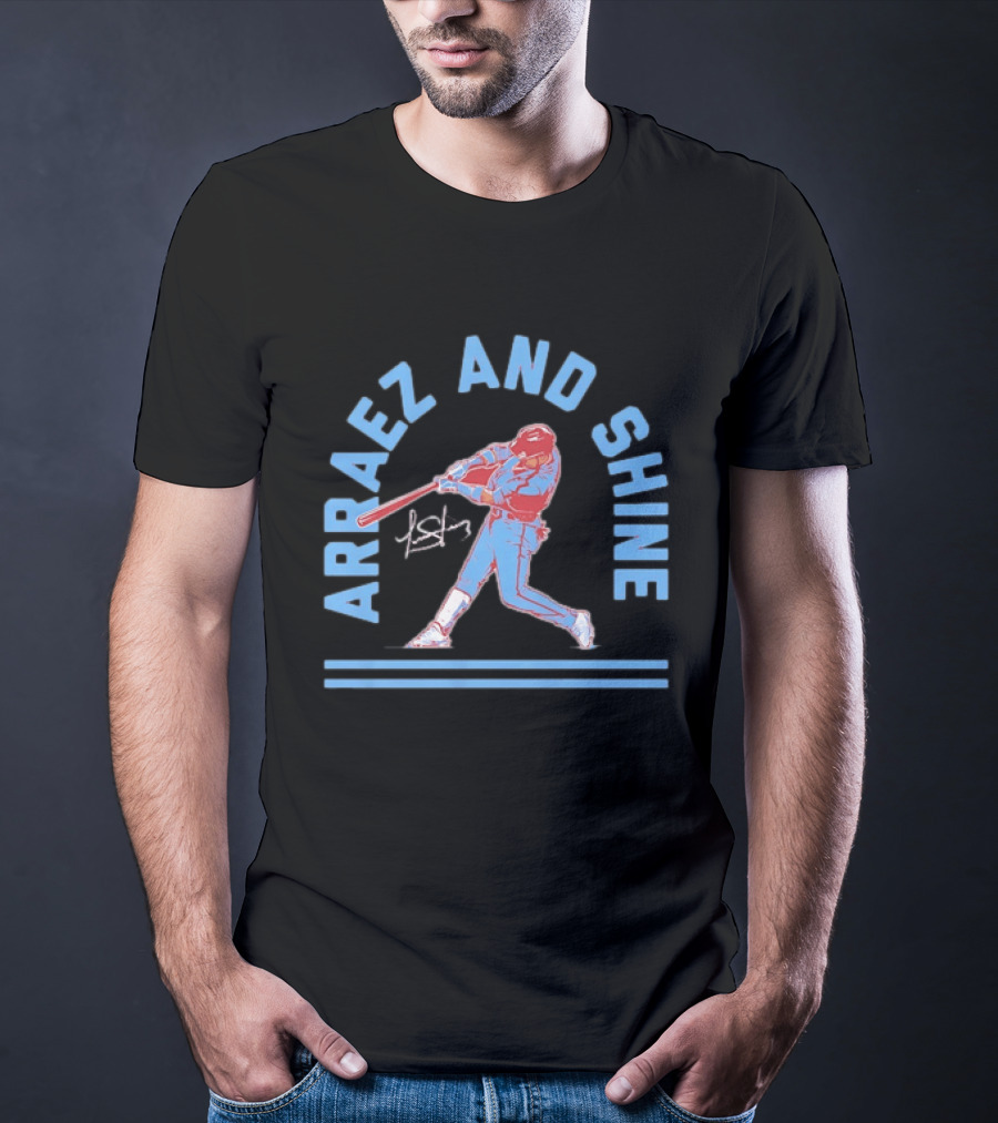 Arraez And Shine Baseball Player Silhouette With Signature T-Shirt