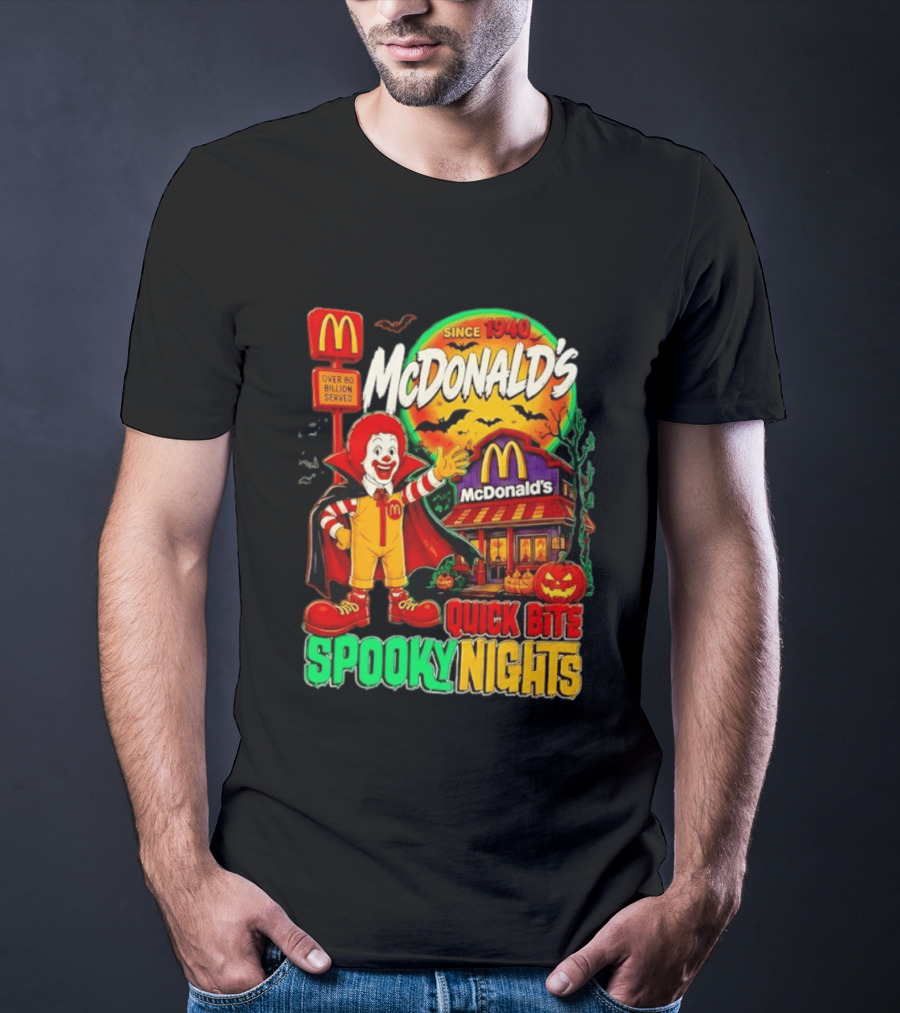 McDonald's Ronald McDonald Spooky Nights Quick Bite Since 1940 Over 60 Billion Served T-Shirt