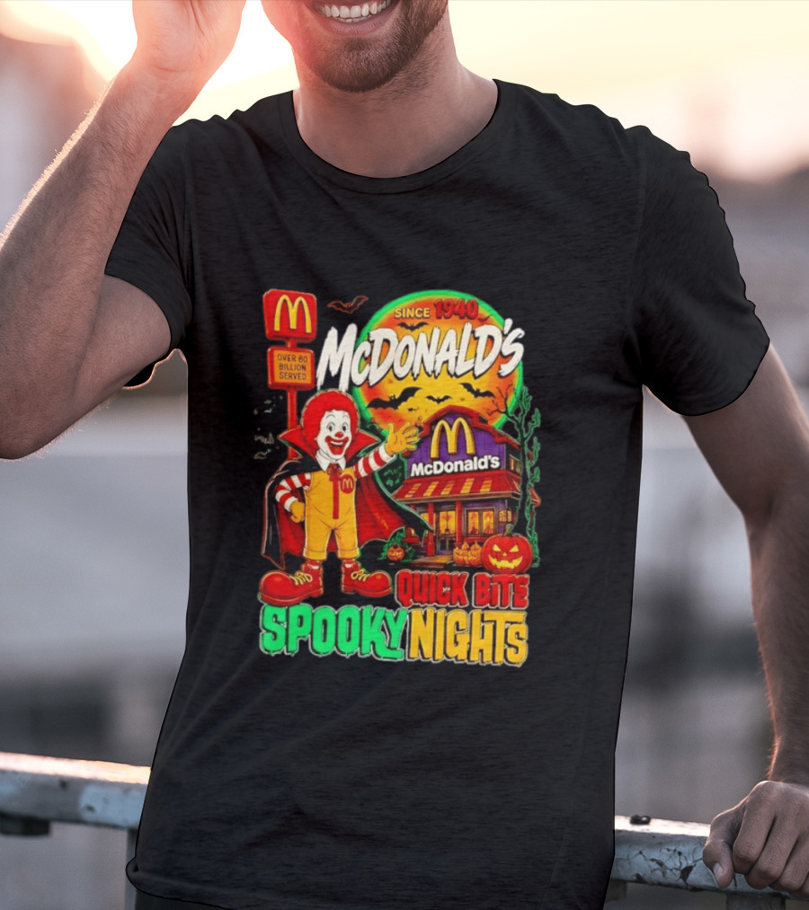 McDonald's Ronald McDonald Spooky Nights Quick Bite Since 1940 Over 60 Billion Served T-Shirt