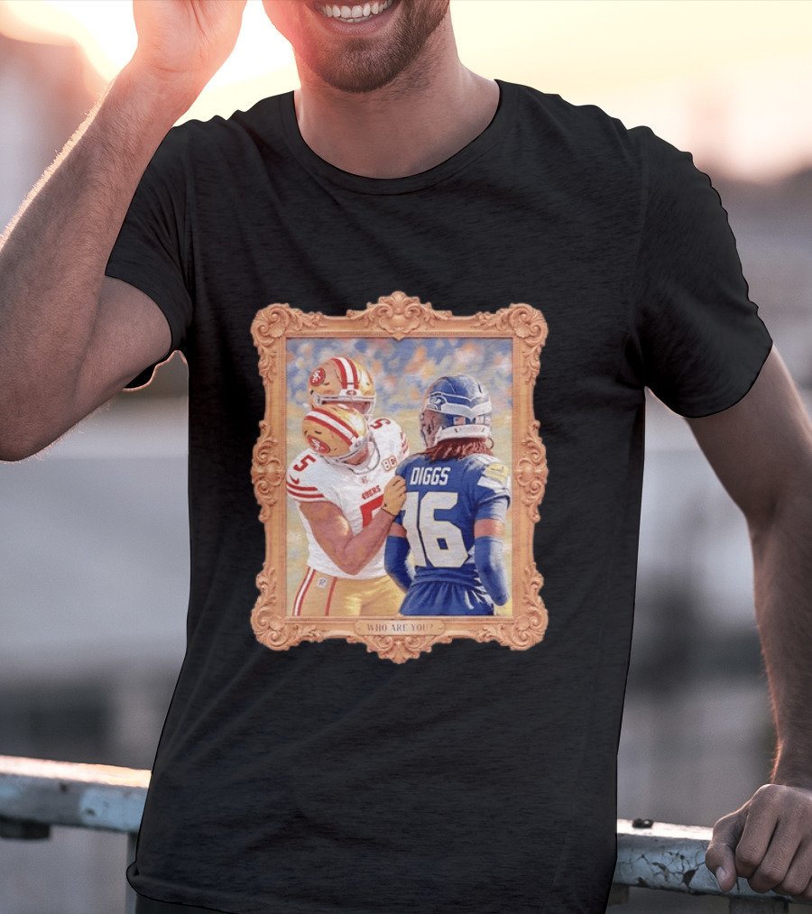 Trey Lance Quandre Diggs Who Are You San Francisco 49ers Seattle Seahawks Framed T-Shirt