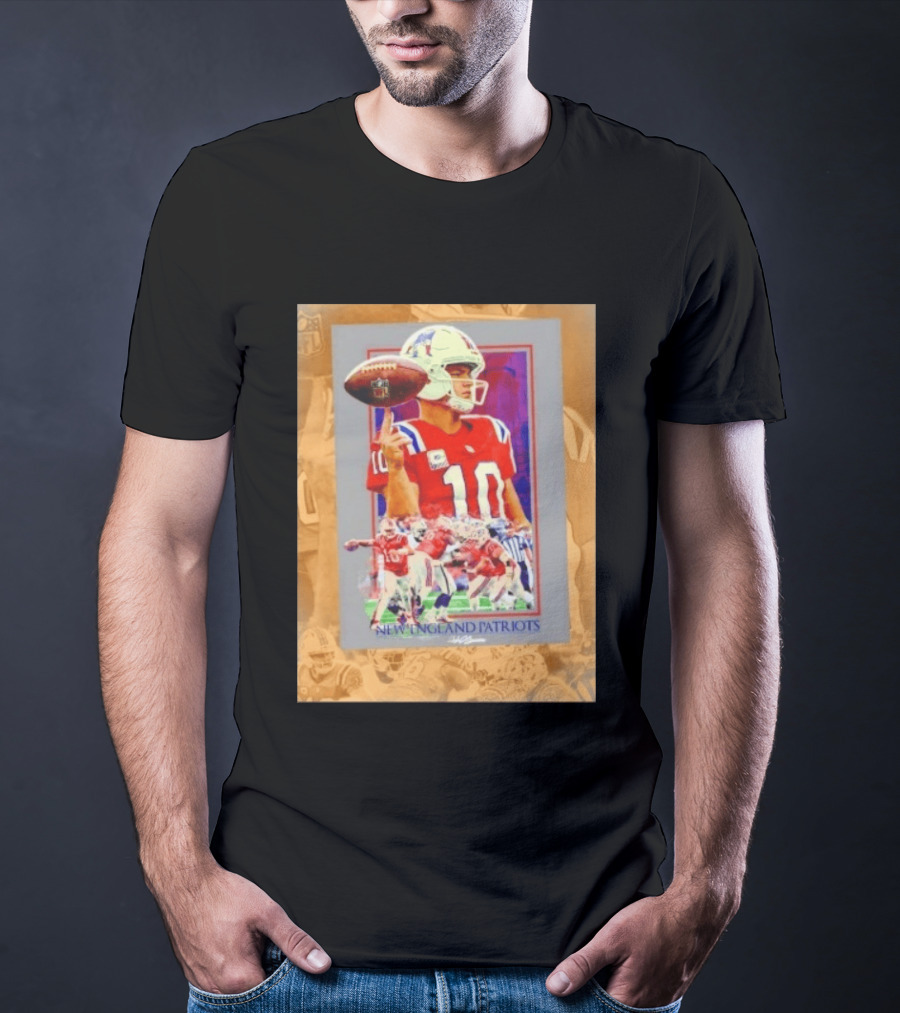 New England Patriots No 10 NFL Football Collage T-Shirt