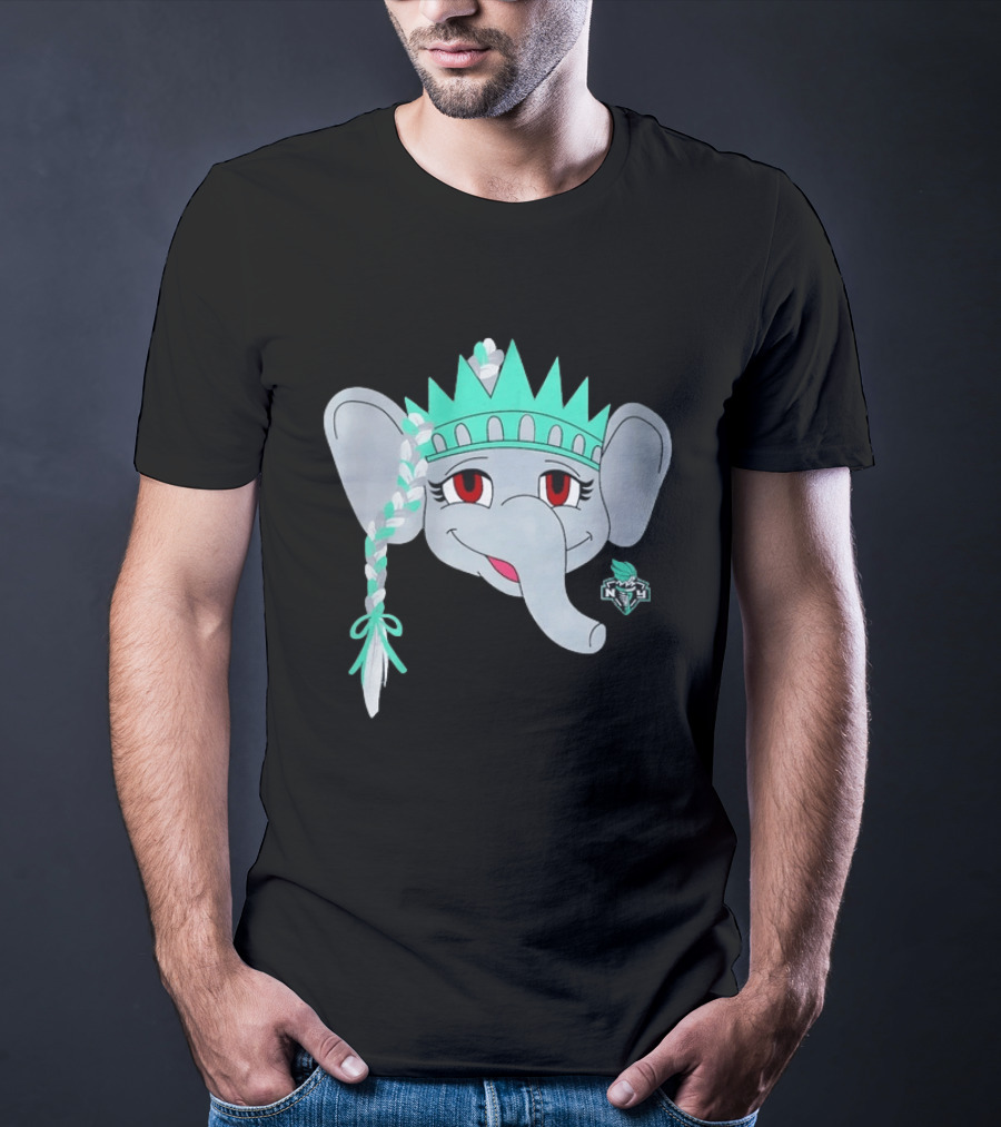 New York Liberty Ellie The Elephant Statue Of Liberty Basketball Team T-Shirt
