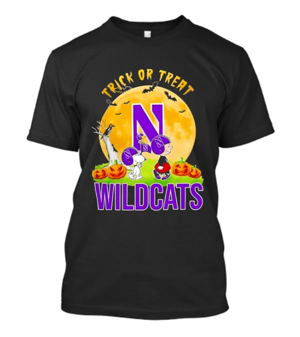 Trick Or Treat Northwestern Wildcats Charlie Brown Snoopy Halloween T-Shirt
