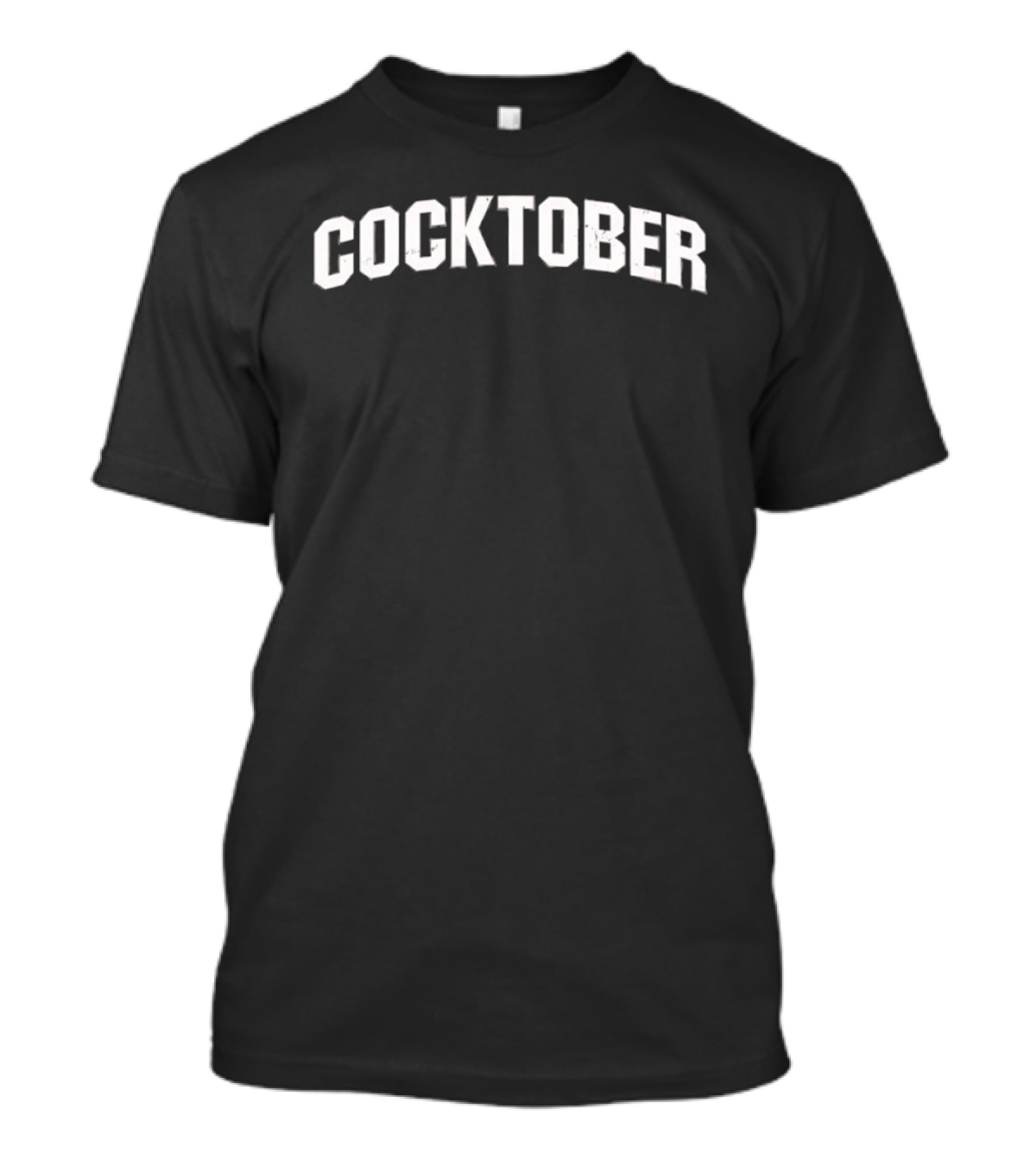 Distressed Cocktober Varsity Lettering Style For October Festivities T-Shirt