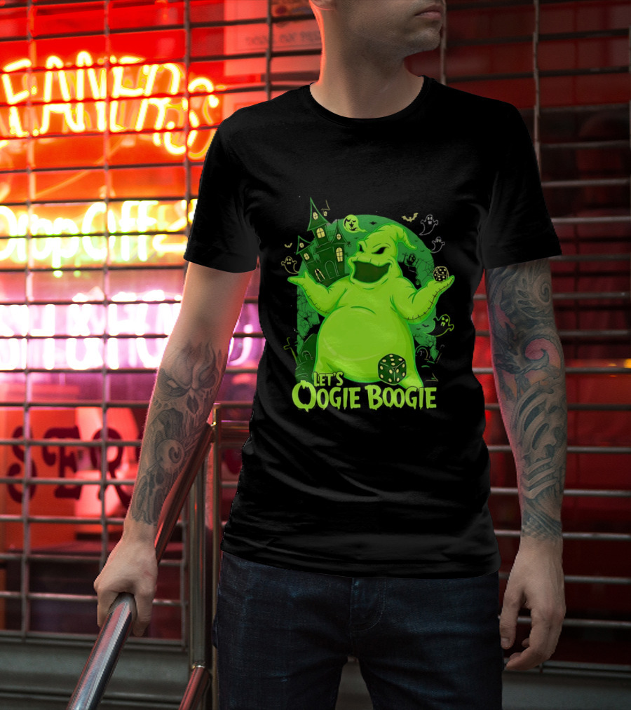 Oogie Boogie Let's Oogie Boogie Haunted Dice Green Ghosts Nightmare Before Christmas T-Shirt