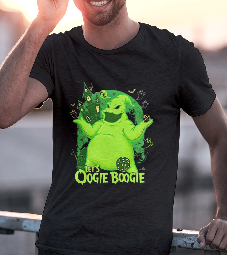 Oogie Boogie Let's Oogie Boogie Haunted Dice Green Ghosts Nightmare Before Christmas T-Shirt