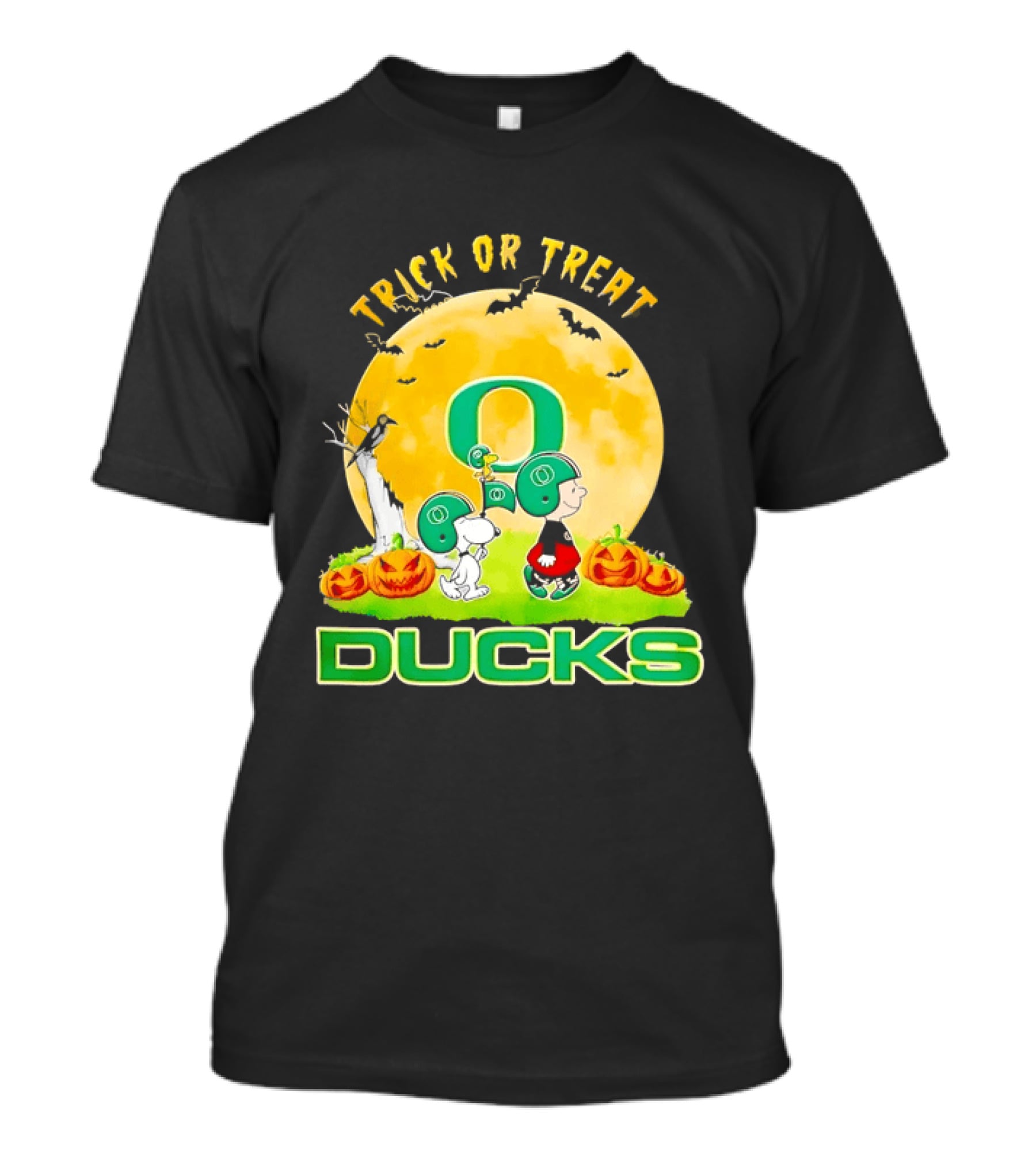 Oregon Ducks Charlie Brown Snoopy Halloween Trick Or Treat T-Shirt